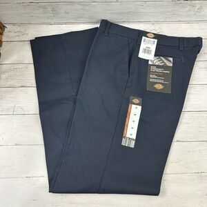 Dickies Navy Blue Work School Pant‎ Boys 20 Husky Flat Front New 35x31.5"